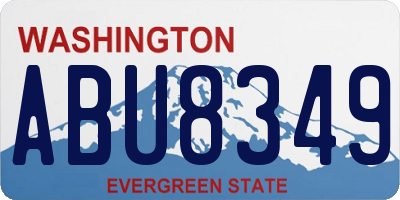 WA license plate ABU8349