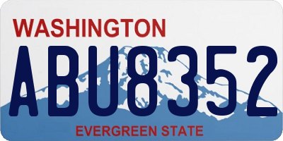WA license plate ABU8352