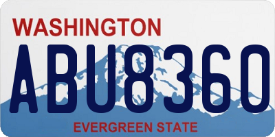 WA license plate ABU8360