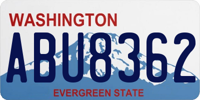 WA license plate ABU8362