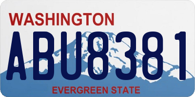 WA license plate ABU8381