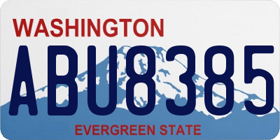 WA license plate ABU8385