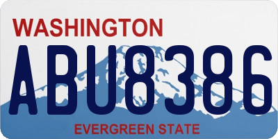 WA license plate ABU8386
