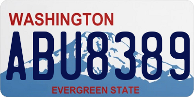 WA license plate ABU8389