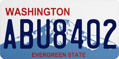 WA license plate ABU8402