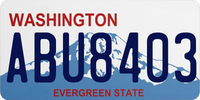 WA license plate ABU8403