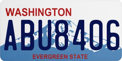 WA license plate ABU8406
