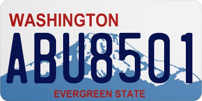 WA license plate ABU8501