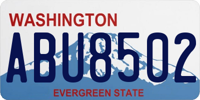WA license plate ABU8502