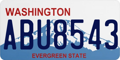WA license plate ABU8543