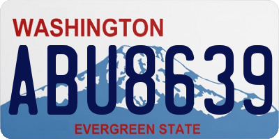 WA license plate ABU8639