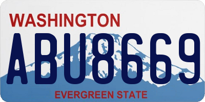 WA license plate ABU8669