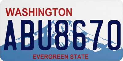 WA license plate ABU8670