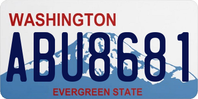 WA license plate ABU8681