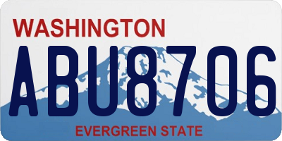 WA license plate ABU8706