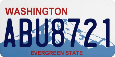 WA license plate ABU8721