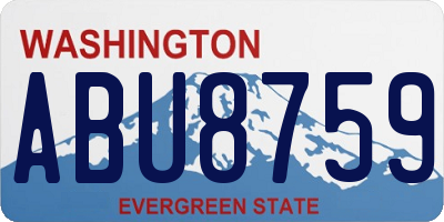 WA license plate ABU8759
