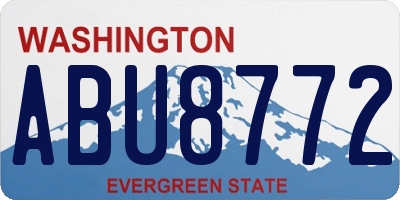WA license plate ABU8772