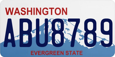 WA license plate ABU8789