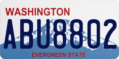 WA license plate ABU8802