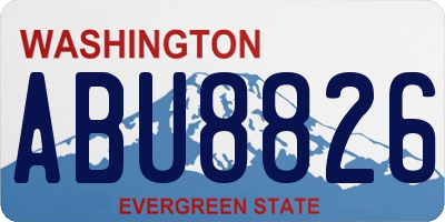 WA license plate ABU8826