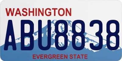 WA license plate ABU8838