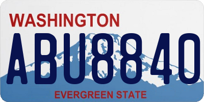 WA license plate ABU8840