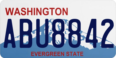 WA license plate ABU8842