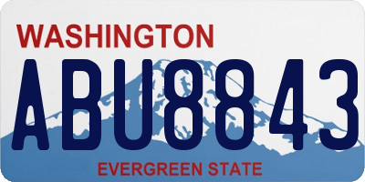 WA license plate ABU8843