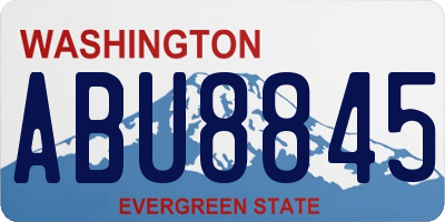 WA license plate ABU8845