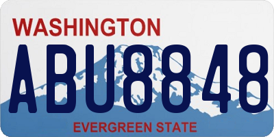 WA license plate ABU8848
