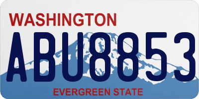 WA license plate ABU8853