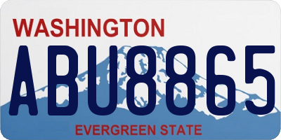 WA license plate ABU8865