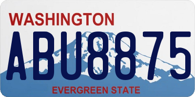 WA license plate ABU8875