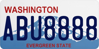 WA license plate ABU8888