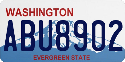 WA license plate ABU8902