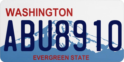WA license plate ABU8910