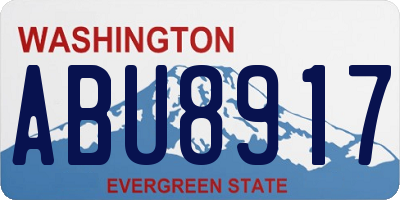 WA license plate ABU8917