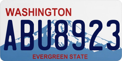 WA license plate ABU8923