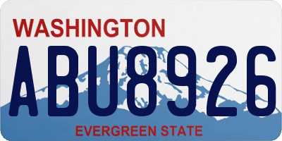 WA license plate ABU8926