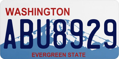 WA license plate ABU8929