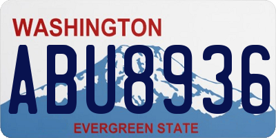 WA license plate ABU8936