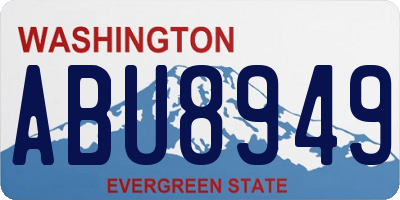 WA license plate ABU8949