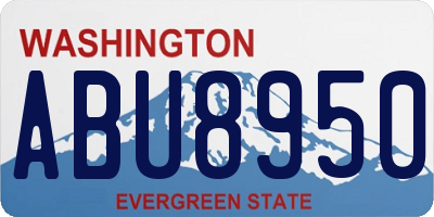 WA license plate ABU8950
