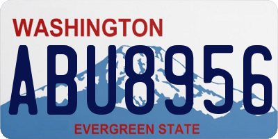 WA license plate ABU8956