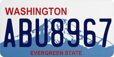 WA license plate ABU8967