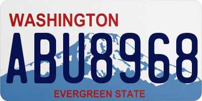 WA license plate ABU8968
