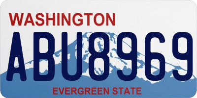 WA license plate ABU8969