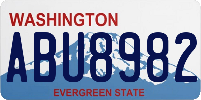 WA license plate ABU8982
