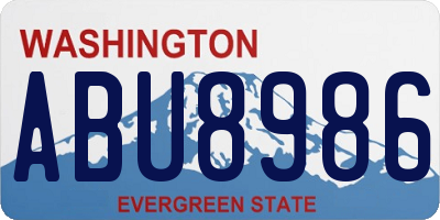 WA license plate ABU8986